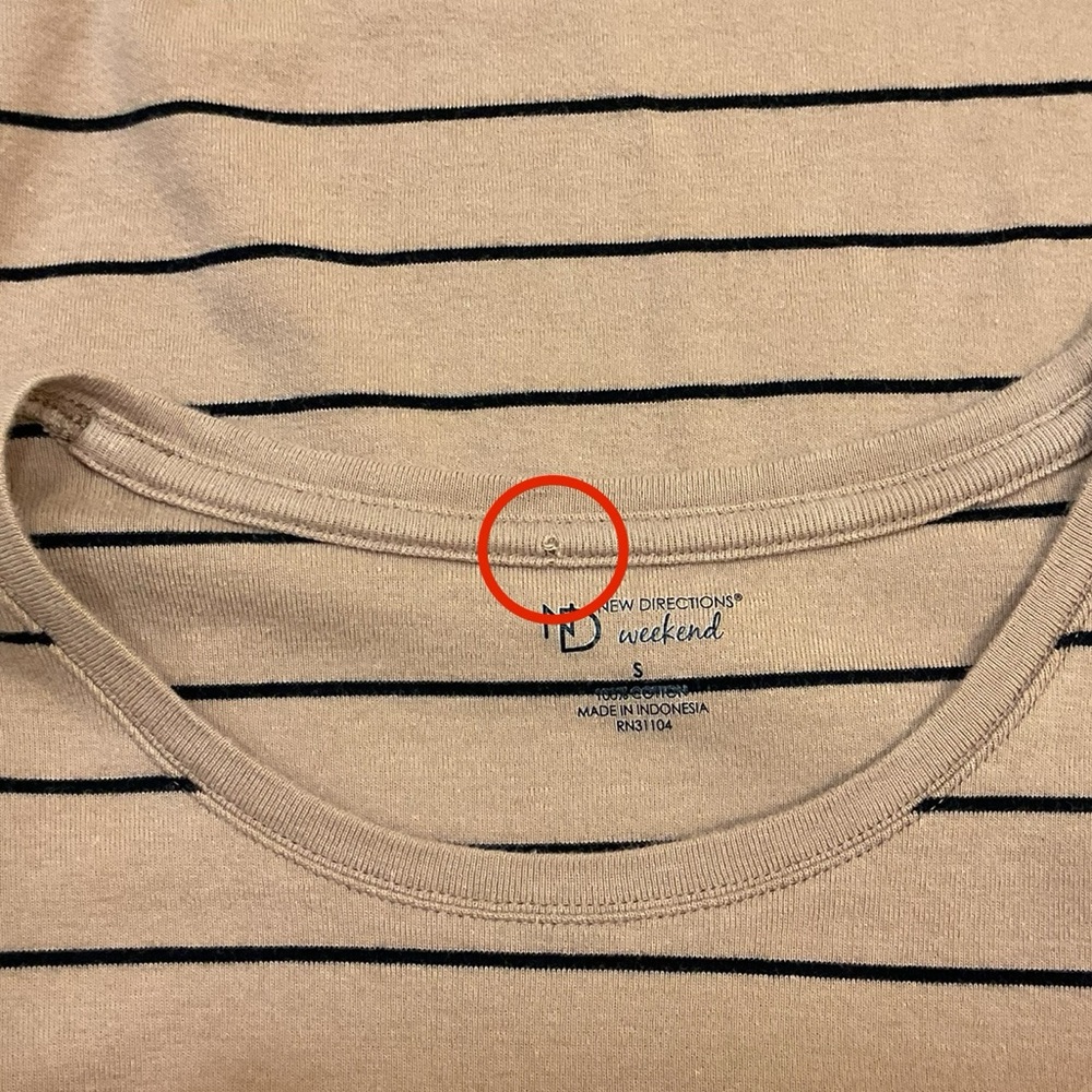 New Directions Weekend Striped Long-Sleeved Crew Neck T-shirt Size Small - Picture 4 of 5